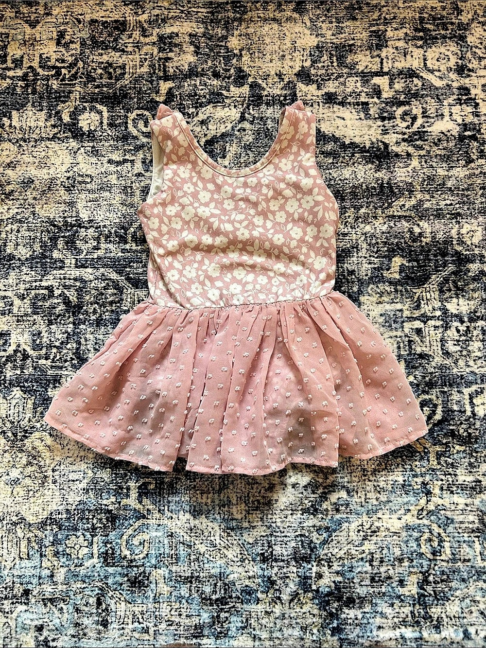 Caden Lane Girls Floral Dress Pink & White Size 3T